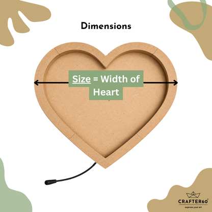 DIY Heart MDF Board with Red LED Light
