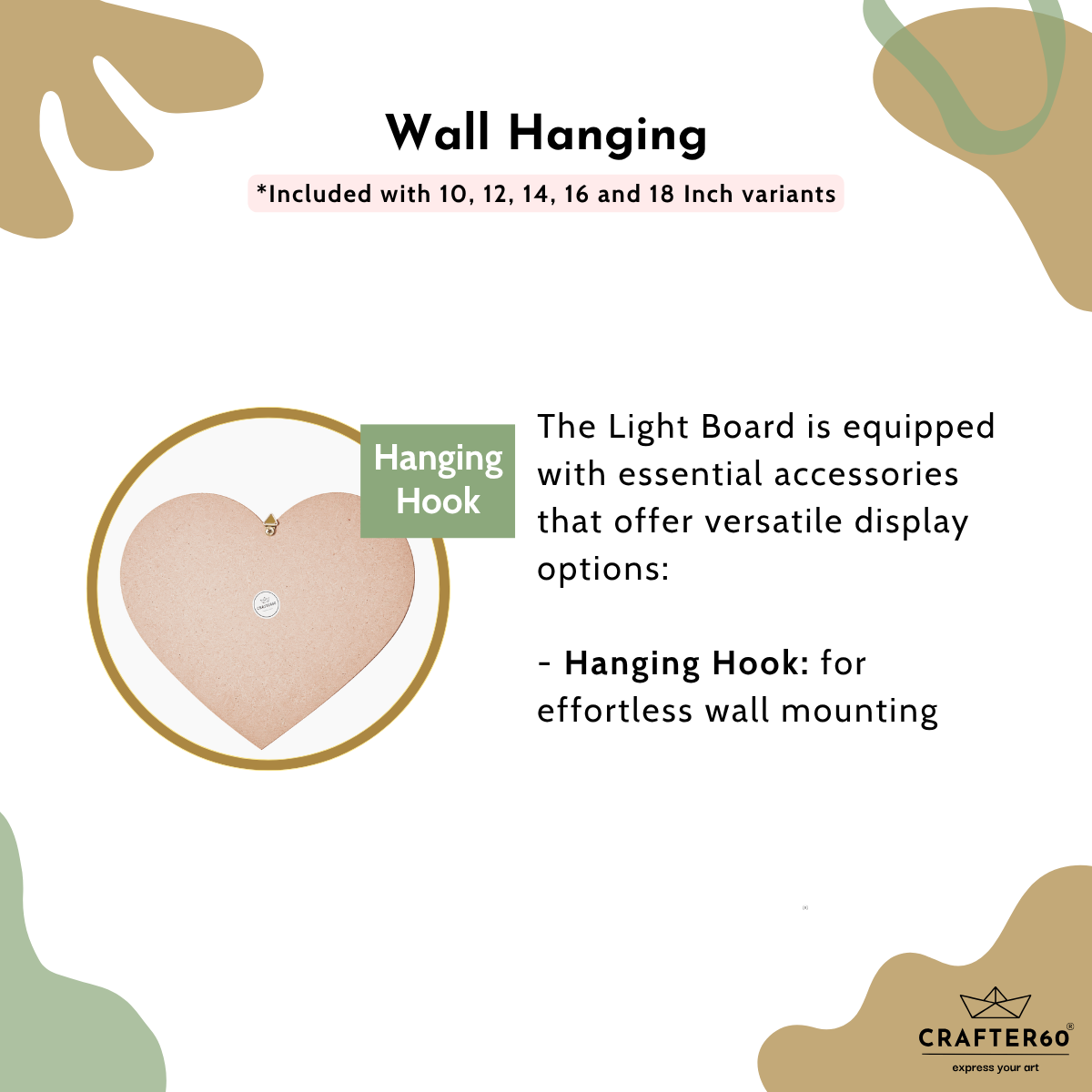 DIY Heart MDF Board with Red LED Light