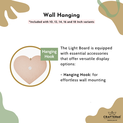DIY Heart MDF Board with Red LED Light