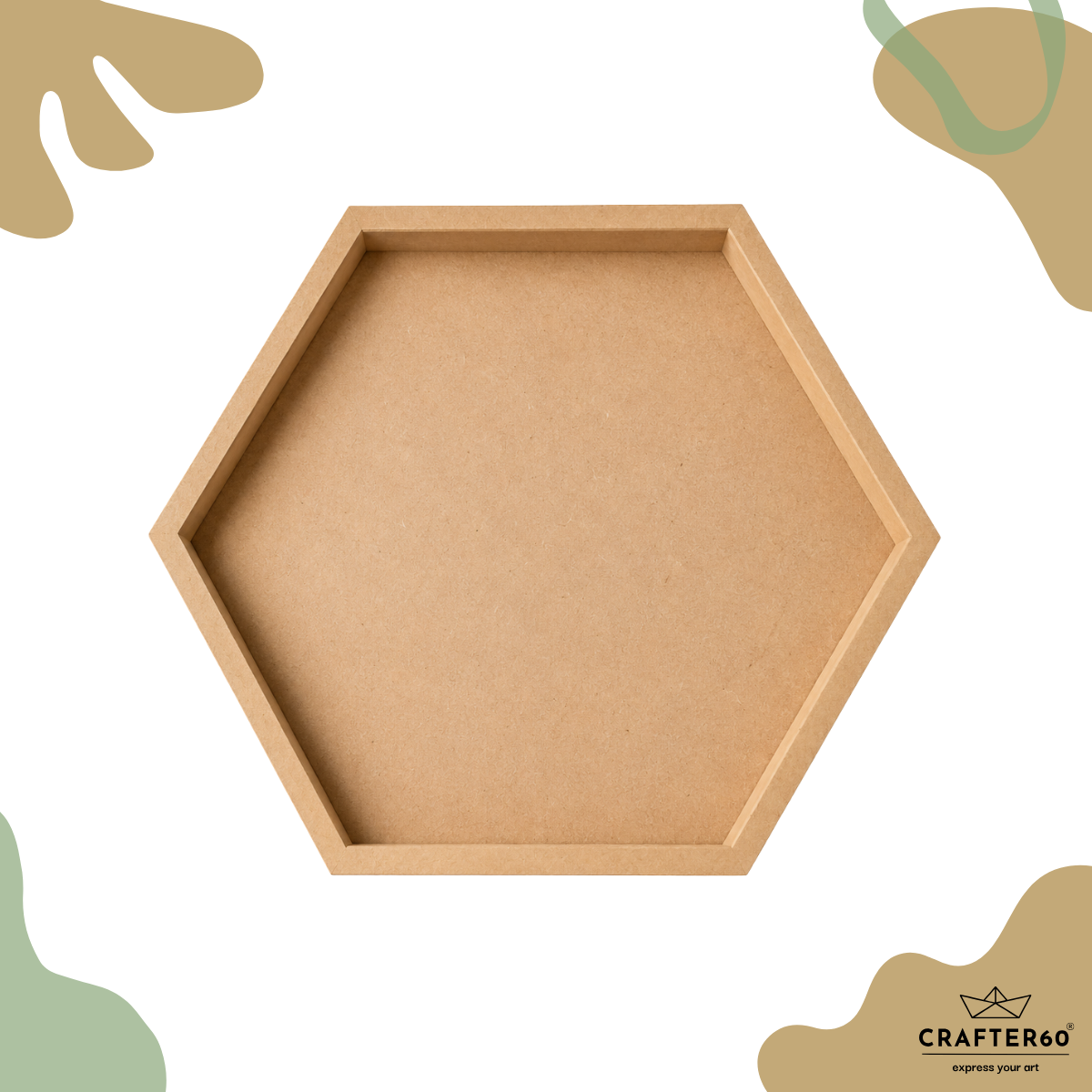 Hexagon MDF Base with Raised Border | Resin Art & Wall Decor Base | Boundary Wall Base
