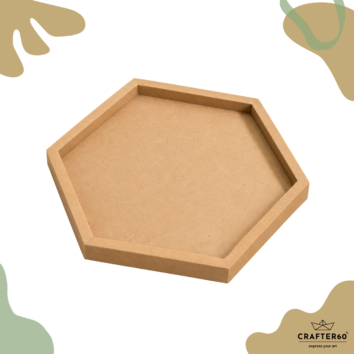 Hexagon MDF Base with Raised Border | Resin Art & Wall Decor Base | Boundary Wall Base