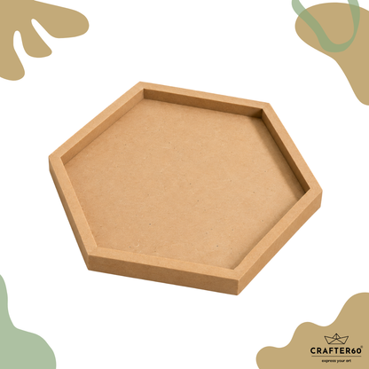 Hexagon MDF Base with Raised Border | Resin Art & Wall Decor Base | Boundary Wall Base