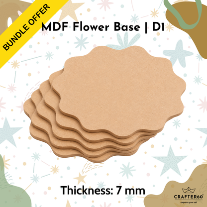 DIY MDF Flower Shape Base Bundle | Design 1 | 7mm Thick | Art & Craft Bases