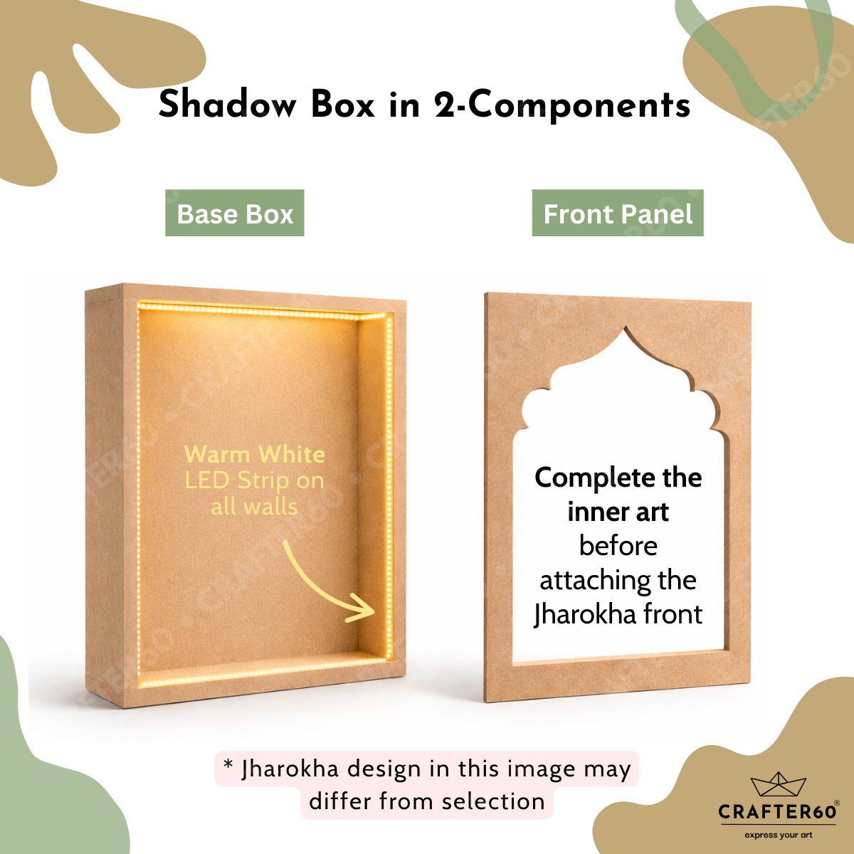 DIY MDF Jharokha Shadow Box • Design 5