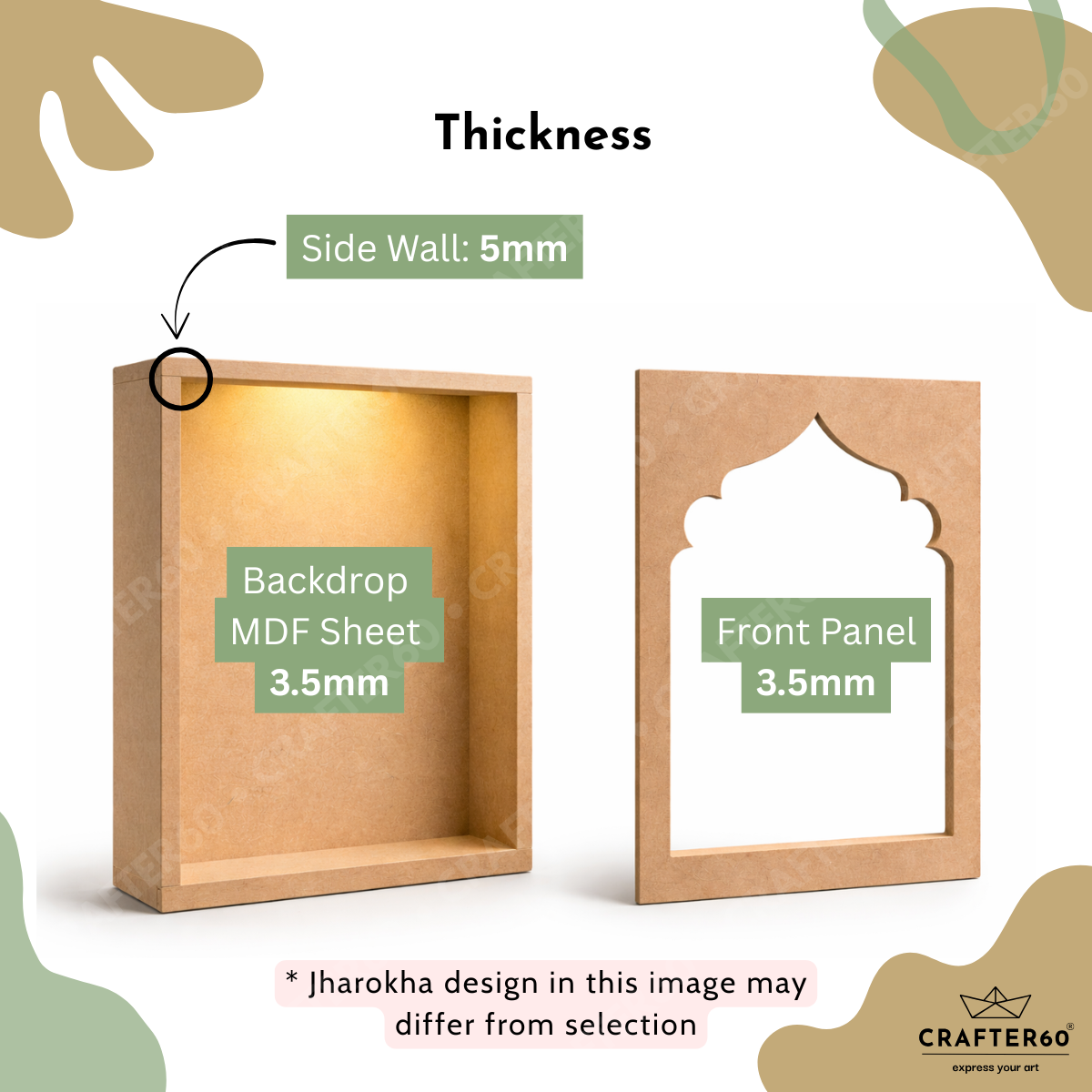 DIY MDF Jharokha Shadow Box • Design 5