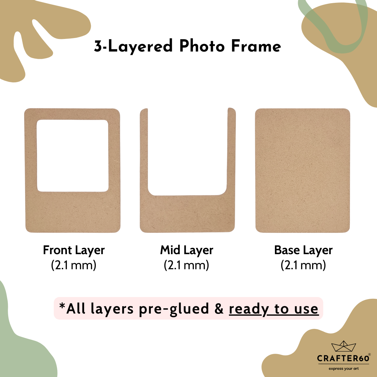 MDF Fridge Magnet Photo Frame