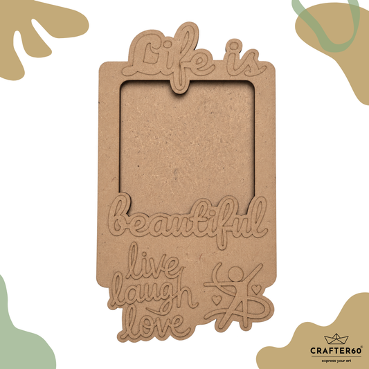 MDF Fridge Magnet Photo Frame | Life is Beautiful