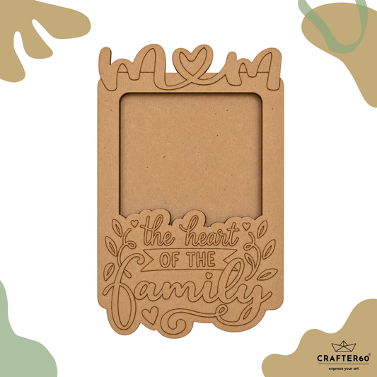 MDF Fridge Magnet Photo Frame | Mom - Heart of the Family