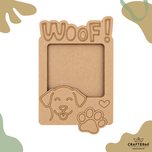 MDF Fridge Magnet Photo Frame | Dog Design 1