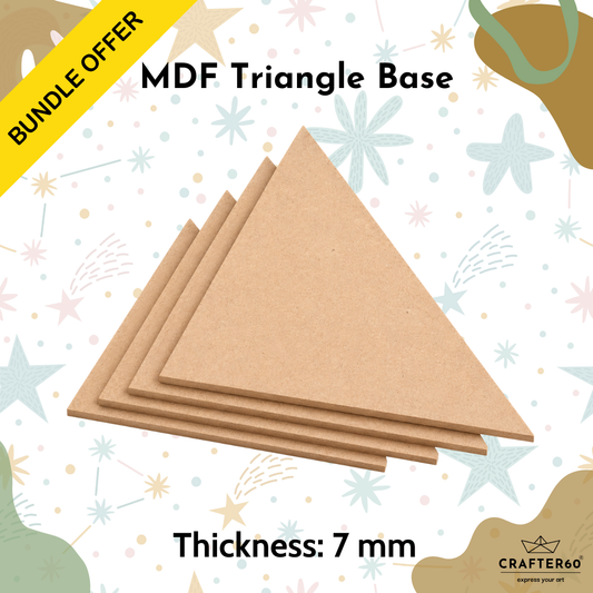DIY MDF Triangle Shape Base Bundle | 7mm Thick | Art & Craft Bases