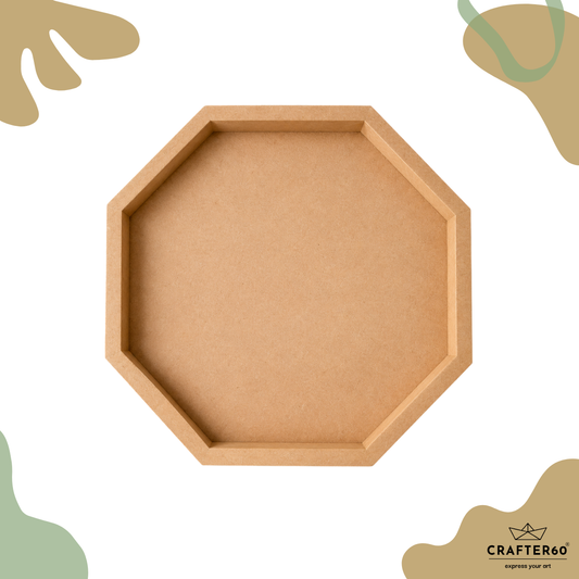 Octagon MDF Base with Raised Border | Resin Art & Wall Decor Base | Boundary Wall Base