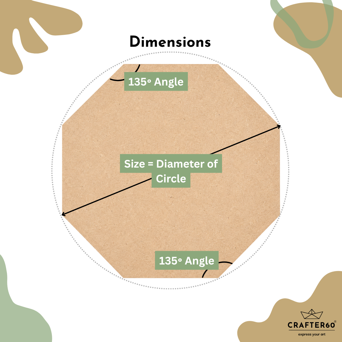 DIY MDF Octagon Shape Base Bundle | 3.5mm Thick | Art & Craft Bases