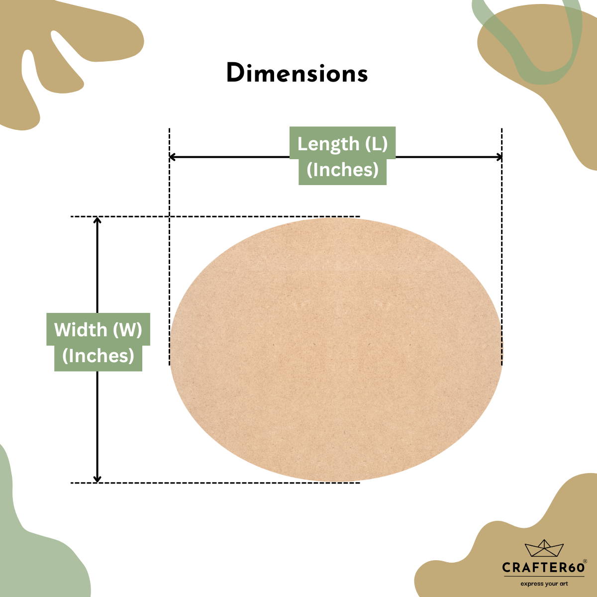 DIY MDF Oval Shape Base | Art & Craft Base