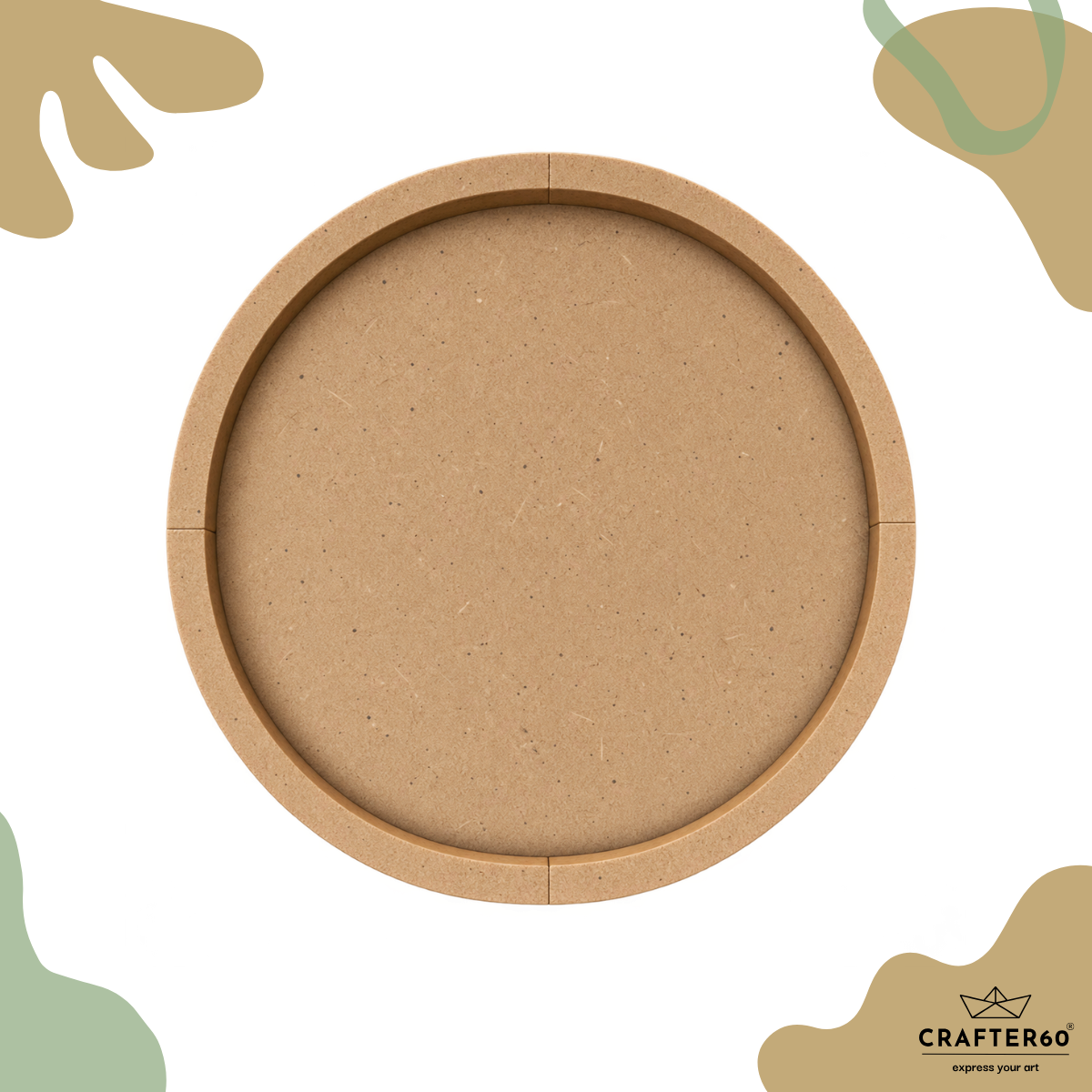 Round MDF Base with Raised Border | Resin Art & Wall Decor Base | Boundary Wall Base