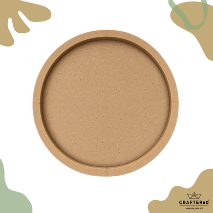 Round MDF Base with Raised Border | Resin Art & Wall Decor Base | Boundary Wall Base