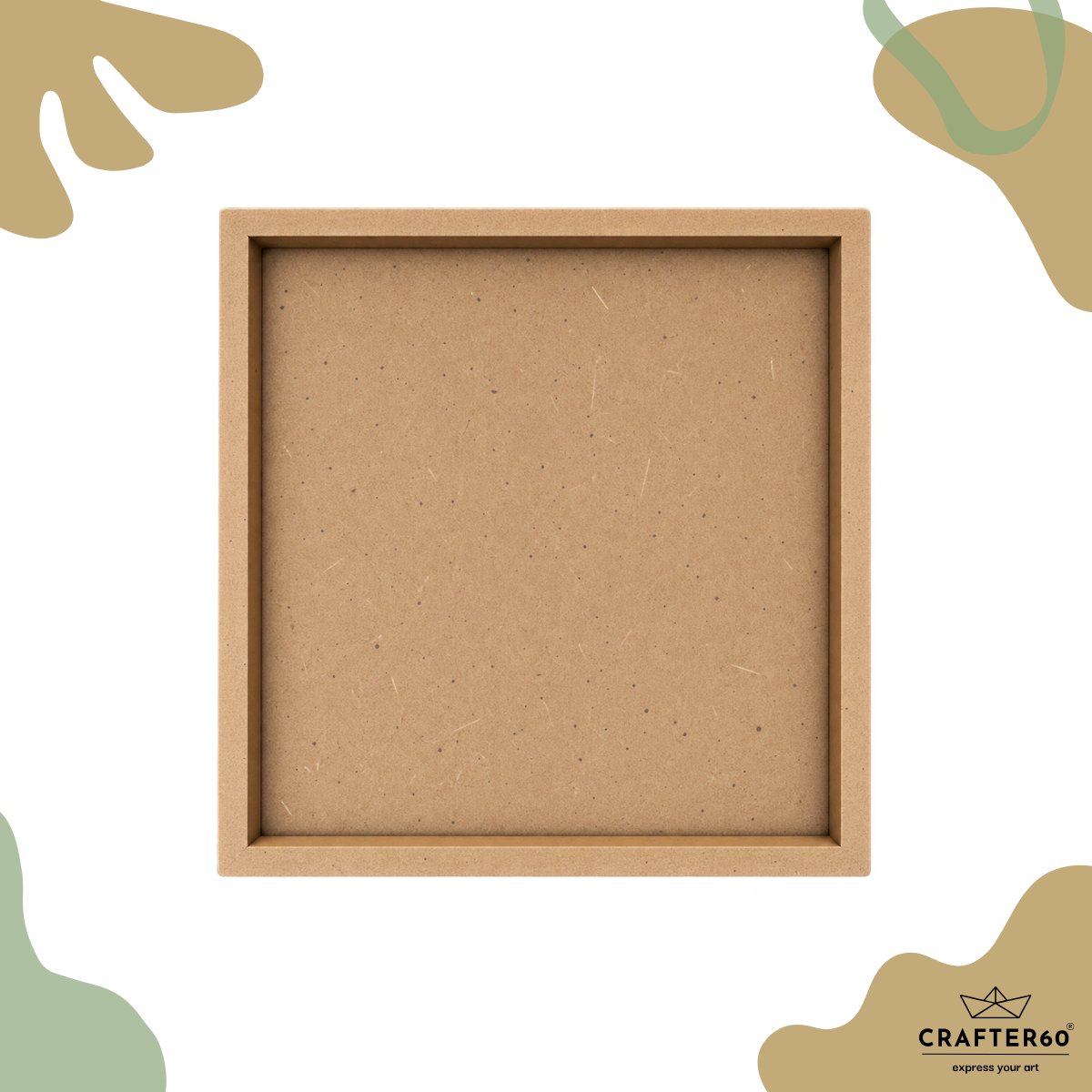 Square MDF Base with Raised Border | Resin Art & Wall Decor Base | Boundary Wall Base