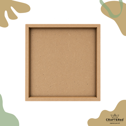 Square MDF Base with Raised Border | Resin Art & Wall Decor Base | Boundary Wall Base