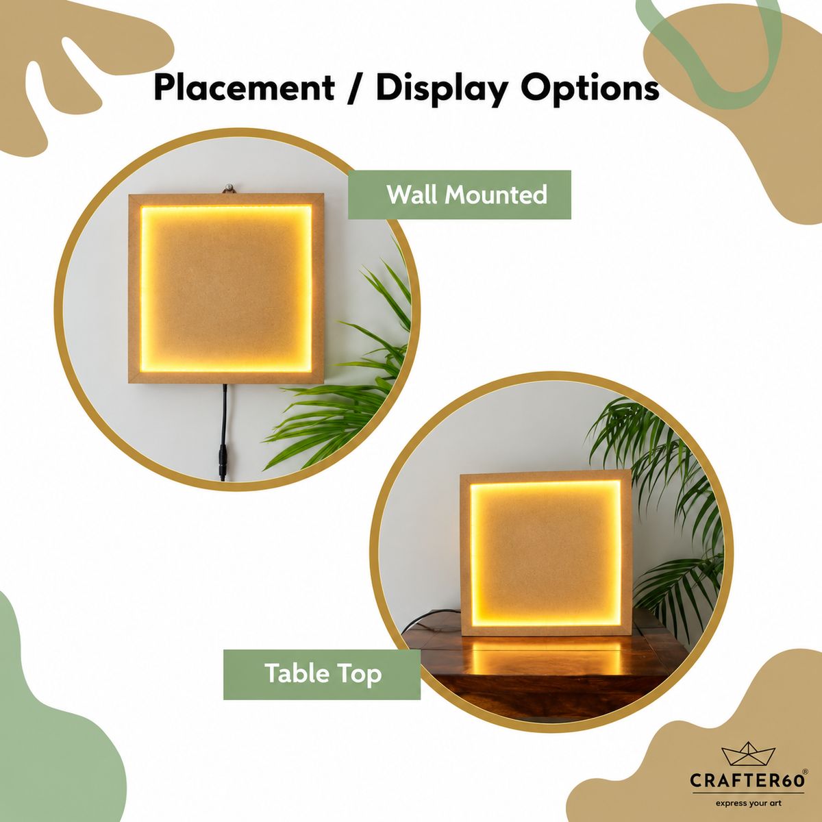 DIY Square MDF Board with LED Light
