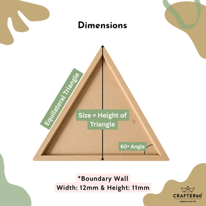 Triangle MDF Base with Raised Border | Resin Art & Wall Decor Base | Boundary Wall Base